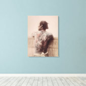 日本の新郎の入れ墨， c.1880 （写真） キャンバスプリント (インサイチュ (ウッドフロア))