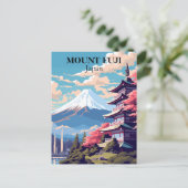 日本の旅行イラスト 富士山 ポストカード (スタンド正面)