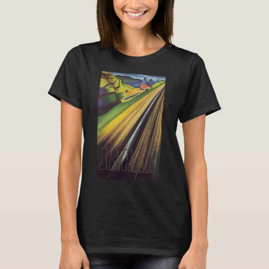 日本の旅行ポスター Tシャツ (正面)