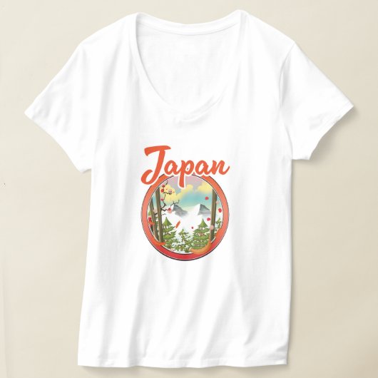 日本の旅行ロゴ Tシャツ (レイダウン)