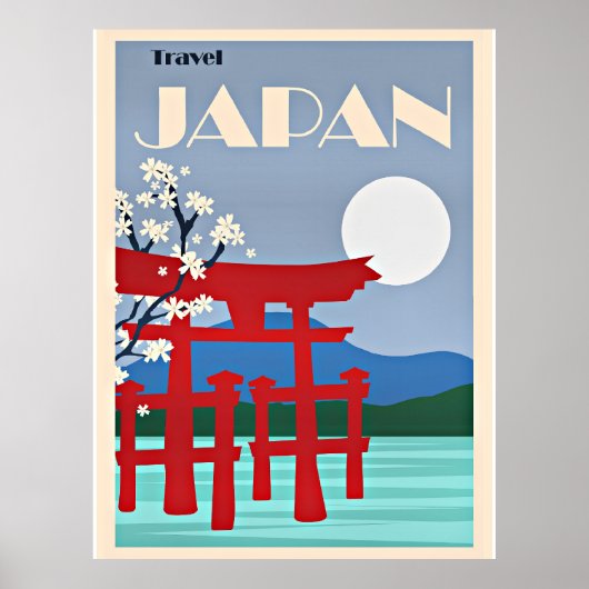 日本の旅、ヴィンテージイラスト ポスター (正面)