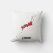 日本の旗と地図のソブニールデザイン クッション (正面)