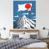 日本の旗の旅行ポスター キャンバスプリント (インサイチュ (寝室))