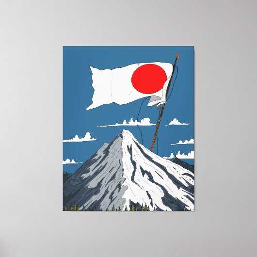 日本の旗の旅行ポスター キャンバスプリント (正面)