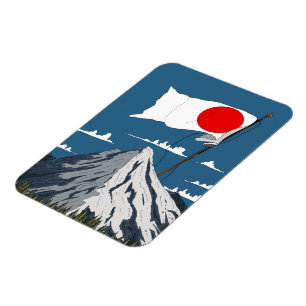 日本の旗の旅行ポスター マグネット