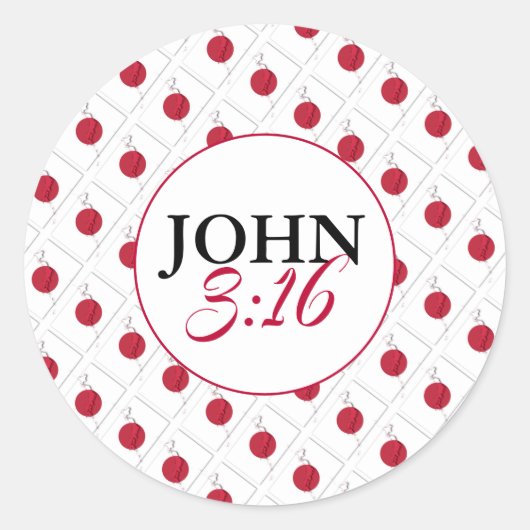 日本の日の丸神は世界を愛したヨハネ3:16 ラウンドシール (正面)