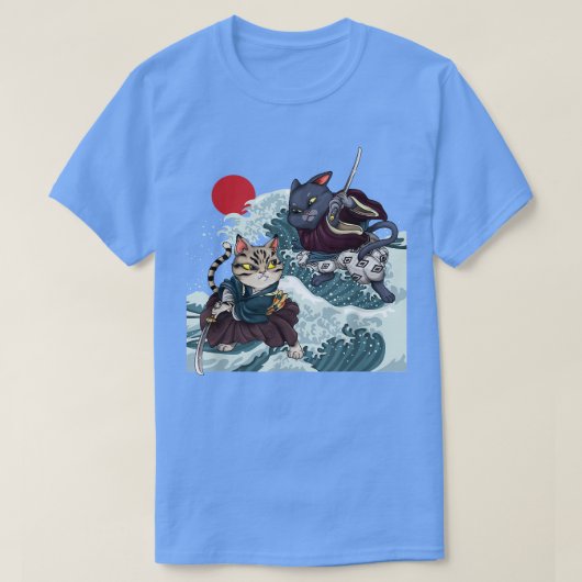 日本の日グランジサムライ猫アニメ猫ジャパン Tシャツ (デザイン正面)