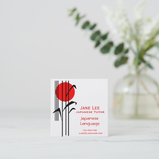日本の日本の先生家 スクエア名刺 (スタンド正面)
