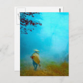 日本の日本の霧の中の旅人ヴィンテージ ポストカード (正面/裏面)