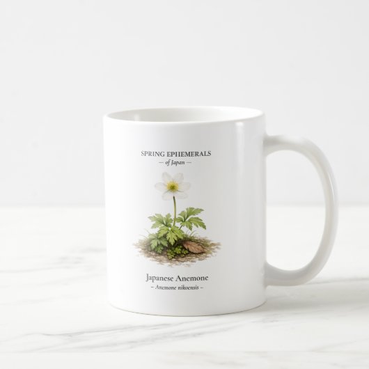 日本の春の短命植物 – シュウメイギク コーヒーマグカップ (右)