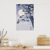日本の月桜の花芸術 古典的な桜 ポスター (キッチン)