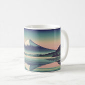 日本の朝焼けの富士山と河口湖の風景が楽しめるアートマグカップ コーヒーマグカップ (正面右)