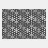 日本の朝野波文様、赤、白黒、金ゴールド  ラッピングペーパーシート (正面2)