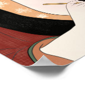 日本の木版女性ポートレート書ズ ポスター (角)