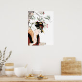 日本の木版女性ポートレート書ズ ポスター (キッチン)