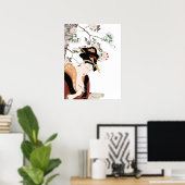 日本の木版女性ポートレート書ズ ポスター (ホームオフィス)