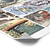 日本の木版画の雪景色 ポスター (角)