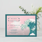 日本の木版画ウェディング招待状 招待状 (スタンド正面)