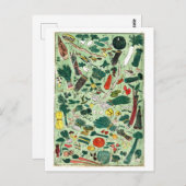 日本の木版野菜繁信 ポストカード (正面/裏面)