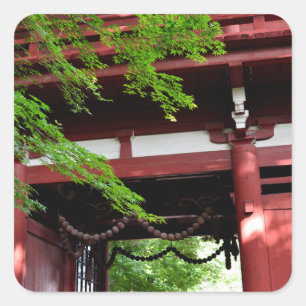 日本の本堂寺の仁王門 スクエアシール