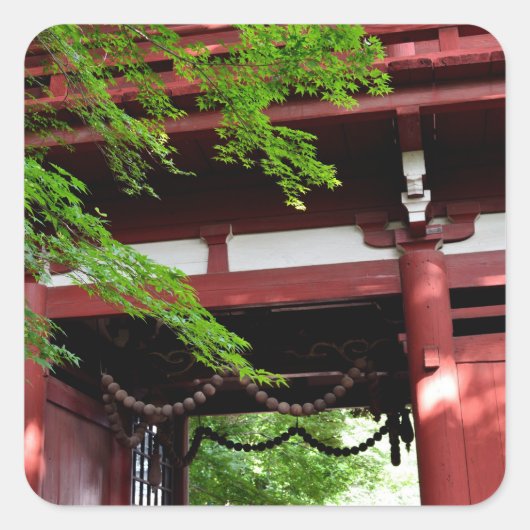 日本の本堂寺の仁王門 スクエアシール (正面)