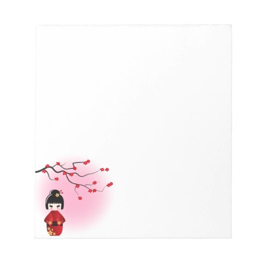 日本の桜こけし ノートパッド (正面)