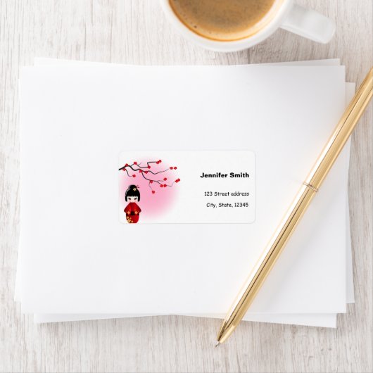 日本の桜こけし ラベル (インサイチュ)