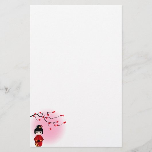 日本の桜こけし 便箋 (正面)