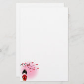 日本の桜こけし 便箋 (正面/裏面)