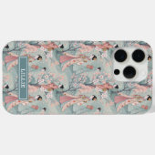 日本の桜と芸者パターンのモノグラムケース- Case-Mate iPhoneケース (裏面 (横))