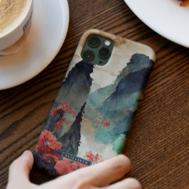 日本の桜の山林モノグラム Case-Mate iPhone 14ケース