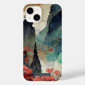日本の桜の山林モノグラム Case-Mate iPhoneケース (裏面)