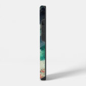 日本の桜の山林モノグラム iPhoneケース (左側面)