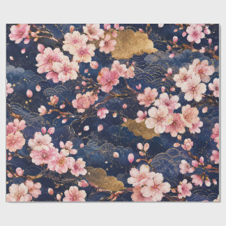 日本の桜の水彩パターン | エレガントな桜 ラッピングペーパー