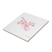 日本の桜の淡いピンクの水彩画 タイル (側面)