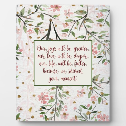 日本の桜の花たちと共有する瞬間 フォトプラーク (正面)