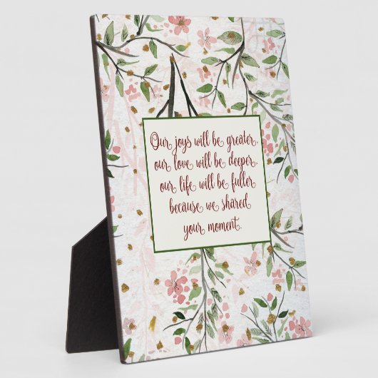 日本の桜の花たちと共有する瞬間 フォトプラーク (側面)