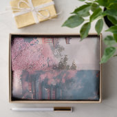 日本の桜の花とお寺 薄葉紙 (ギフト)