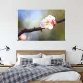 日本の桜の花のミニマリズムアート キャンバスプリント (インサイチュ (寝室))