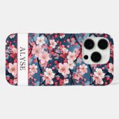日本の桜の花のモノグラム Case-Mate iPhoneケース (裏面 (横))