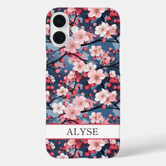 日本の桜の花のモノグラム Case-Mate iPhoneケース (裏面)