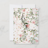 日本の桜の花の結婚式出欠確認 出欠カード (裏面)