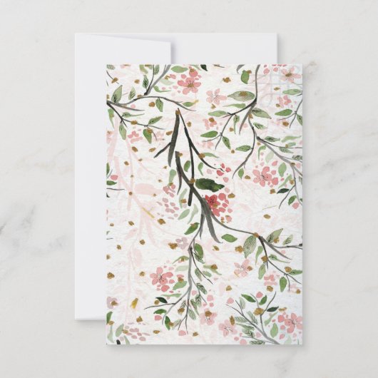 日本の桜の花 ウェディング 受付確認 出欠カード (裏面)