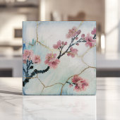 日本の桜の金継ぎ  タイル