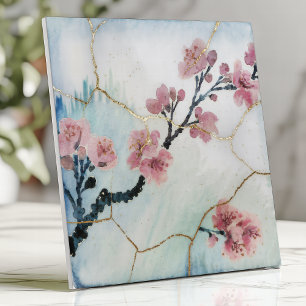 日本の桜の金継ぎ タイル