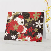 日本の桜アートエレガントな花柄 カード (黄色い花)