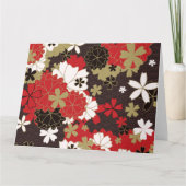 日本の桜アート エレガントな花柄 カード (正面)