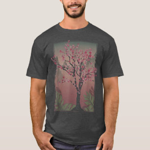 日本の桜ツリージャパンピンク花フローラチャー Tシャツ
