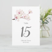 日本の桜ピンクさくらんぼブロッサム表の番号 招待状 (スタンド正面)