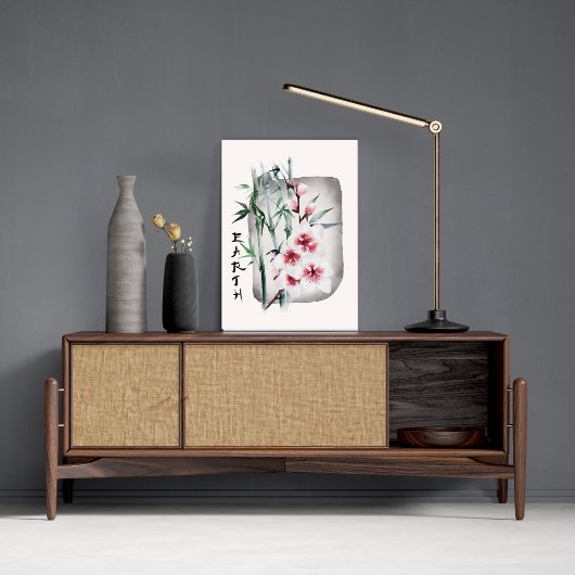 日本の桜ピンクさくらんぼ咲き自然地球 ポスター